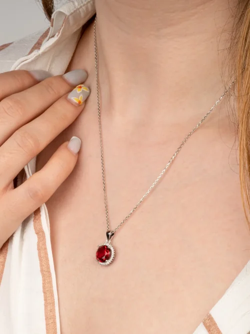 Colier Argint Red Paloma - imagine 2
