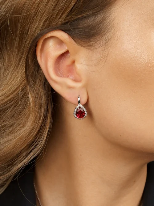 Set Argint 925 Rodiat Red Elsa Colier + Cercei - imagine 2