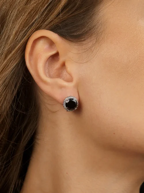 Set Argint 925 Rodiat Black Paloma Colier + Cercei - imagine 3