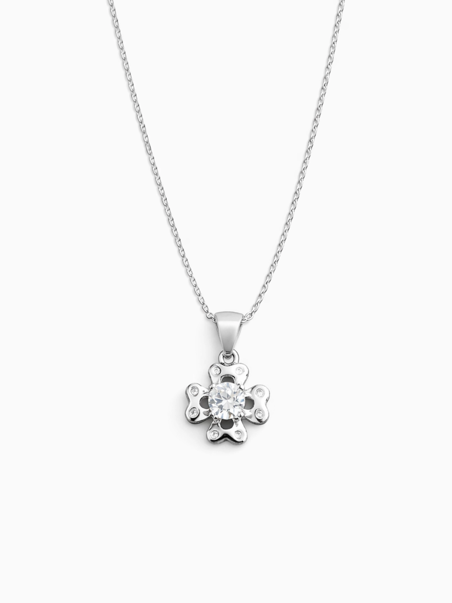 colier flower Colier Argint Flower - imagine 1